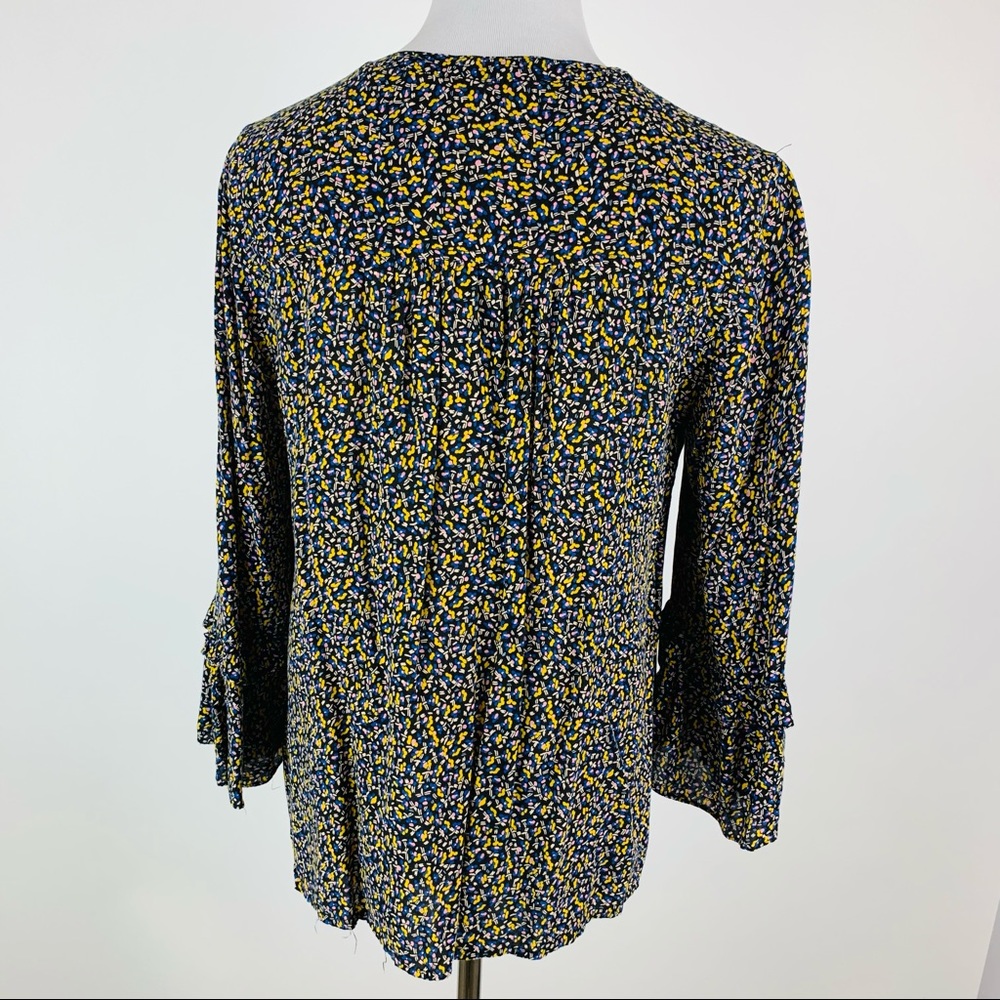 Anthropologie Maeve Printed Ruffle Sleeve Top Sz M - Picture 7 of 11